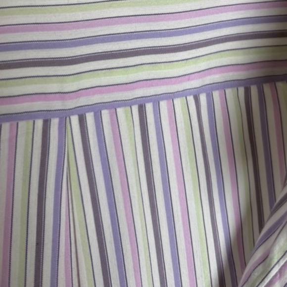 Canali Striped Button Dress Shirt Size Large Made in Italy Long Sleeve Cotton - Picture 6 of 6
